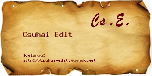 Csuhai Edit névjegykártya